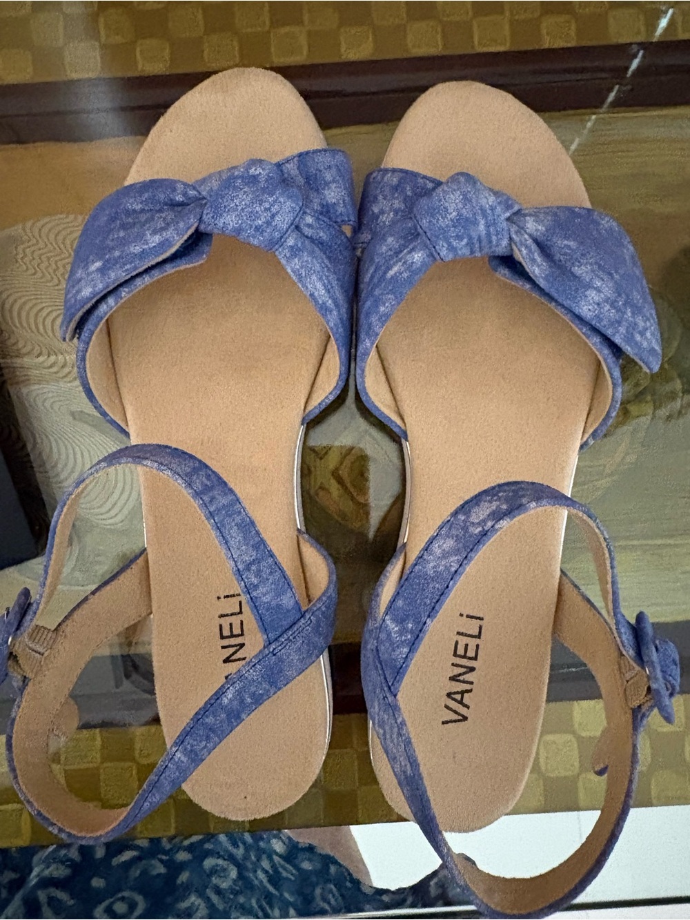 Vaneli Denim-Look 9.5 Narrow Sandals
